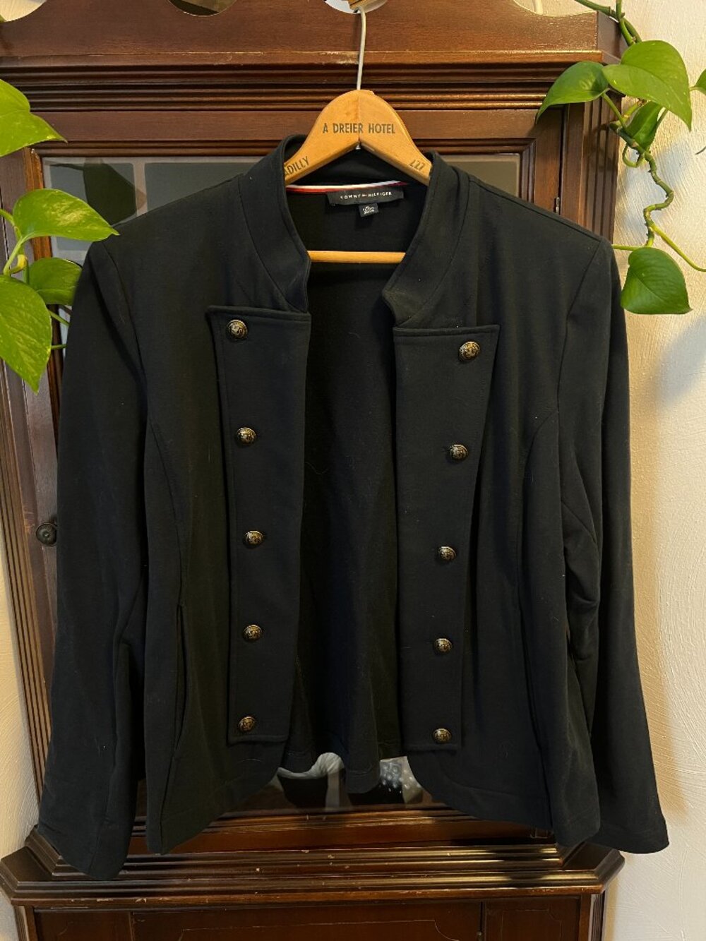 Tommy Hilfiger Navy Military Style Jacket Gold Crest Buttons XL